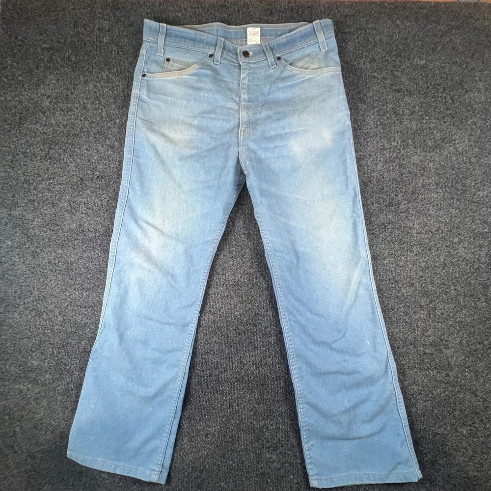 VNTG Levi's Straight Jeans Men 34X28 Blue Denim Cotton Med Wash Orange Tab 90's‎